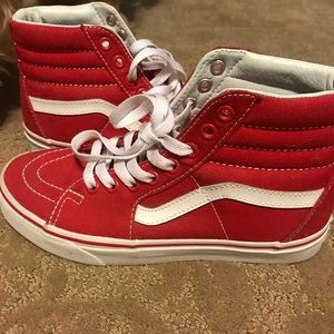 Vans red high tops 6.5 women’s